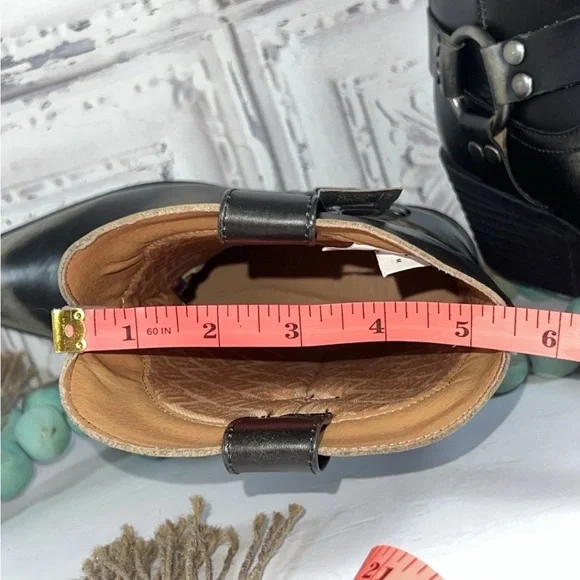 NEW🎡DINGO 1969 Ride Away Snip Toe Harness Cowboy Boots Women7.5 Black FESTIVAL - Picture 12 of 16